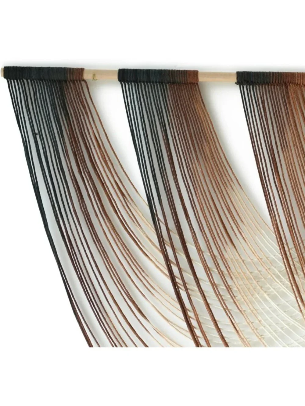 Boho Macrame Wall Hanging - Brown Dip-Dyed Yarn Decor 59